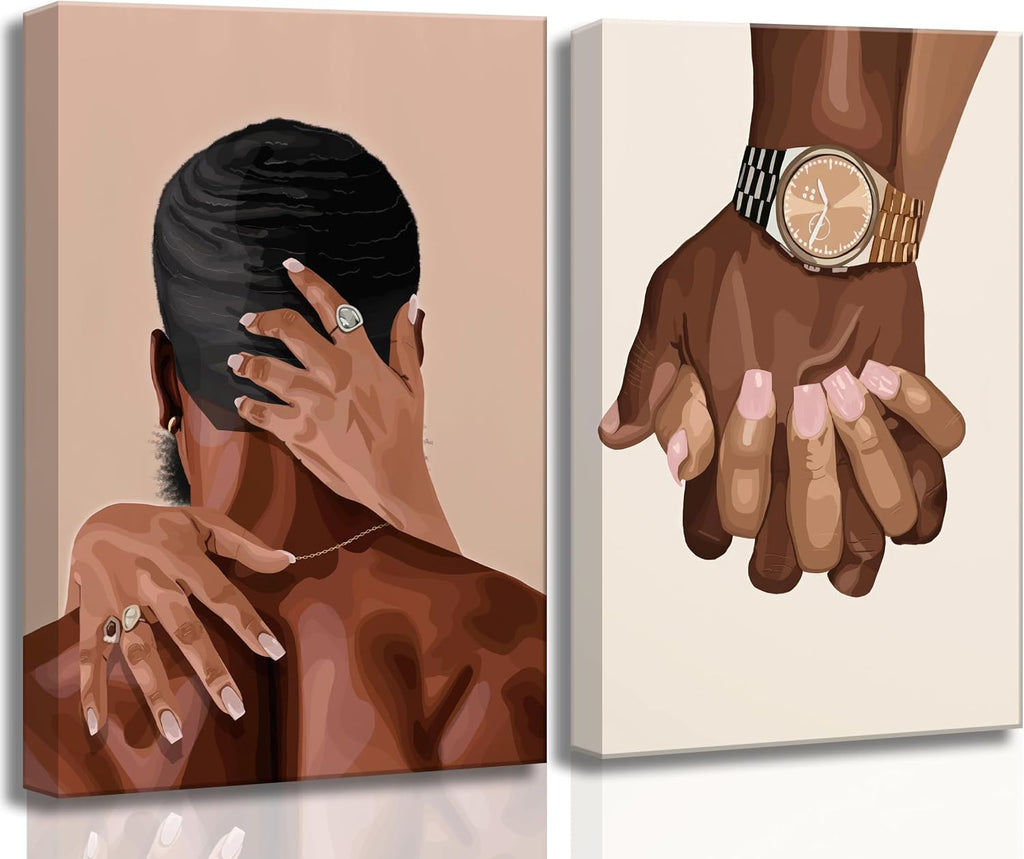 Black Canvas Wall Art — 12x16 — Black couple