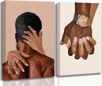 Black Canvas Wall Art — 12x16 — Black couple