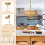 Boho Black Chandelier — 5-Light - View 5