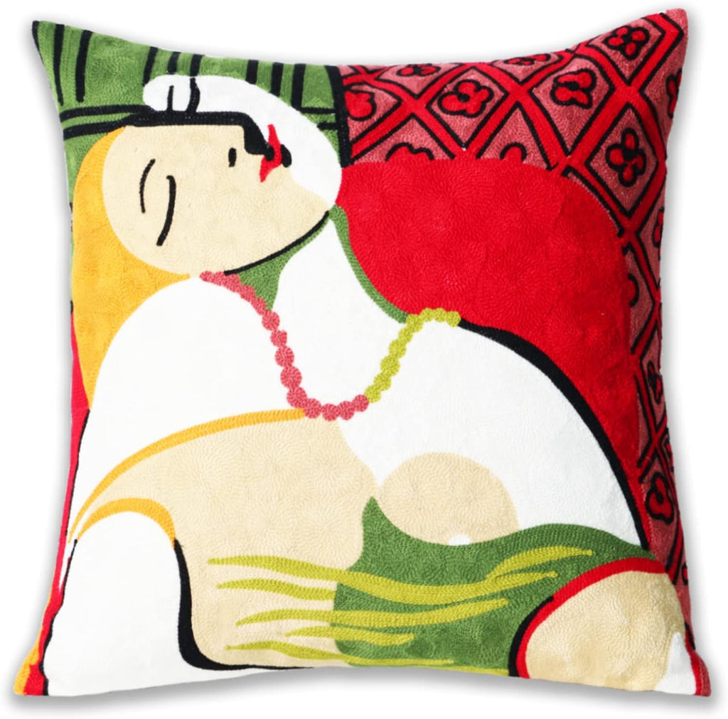 Blue Throw Pillow Cover — 18" — White