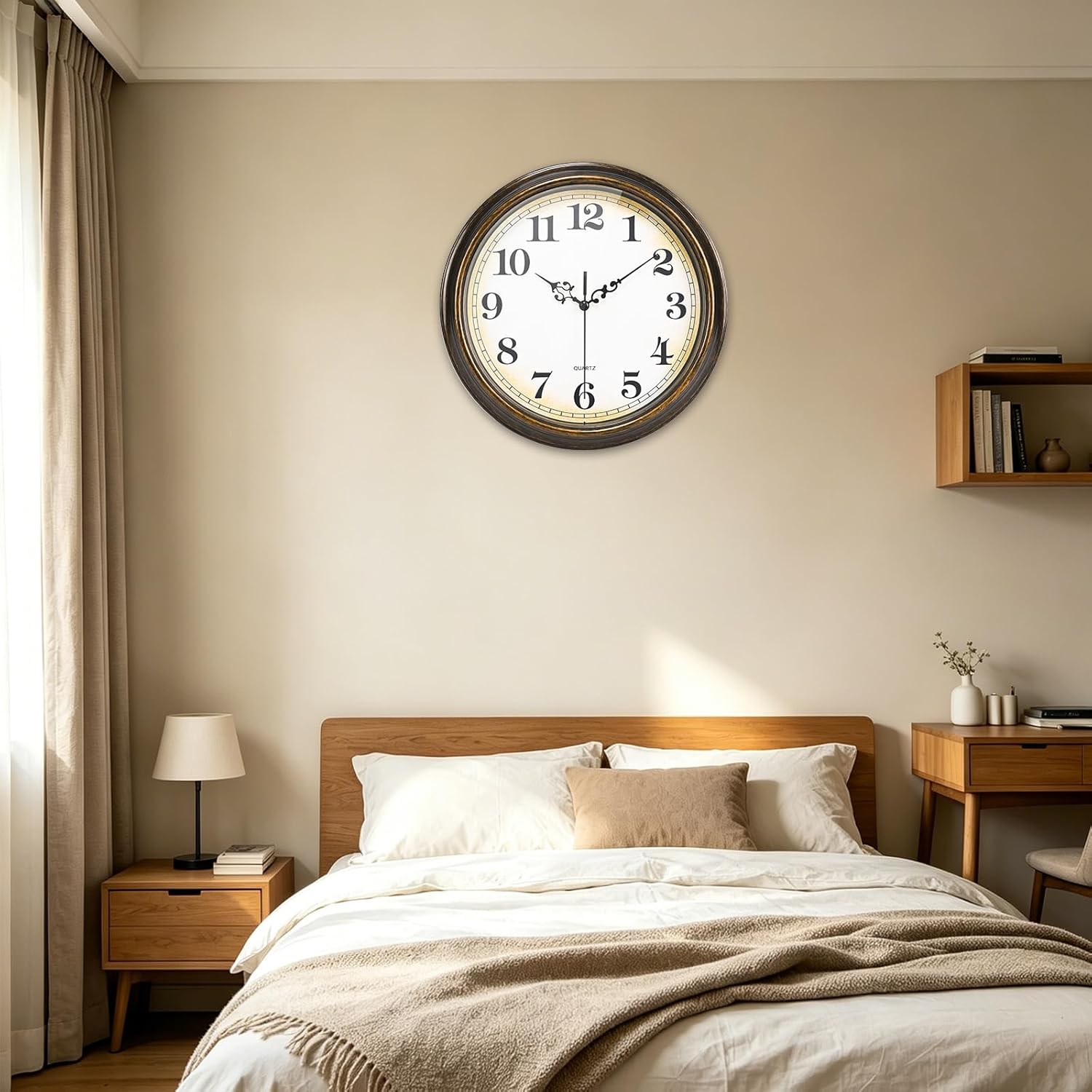 Battery Operated Gold Wall Clock — 12" - View 4