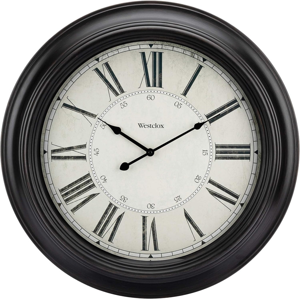 Battery-Operated Farmhouse Black Wall Clock — 24" — Black