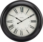Battery-Operated Farmhouse Black Wall Clock — 24" — Black