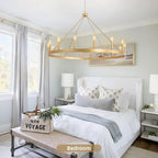 Round Farmhouse Black Chandelier — 16-Light - View 8
