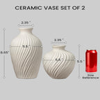 Round Farmhouse Ceramic Flower Vase — 5" - View 3