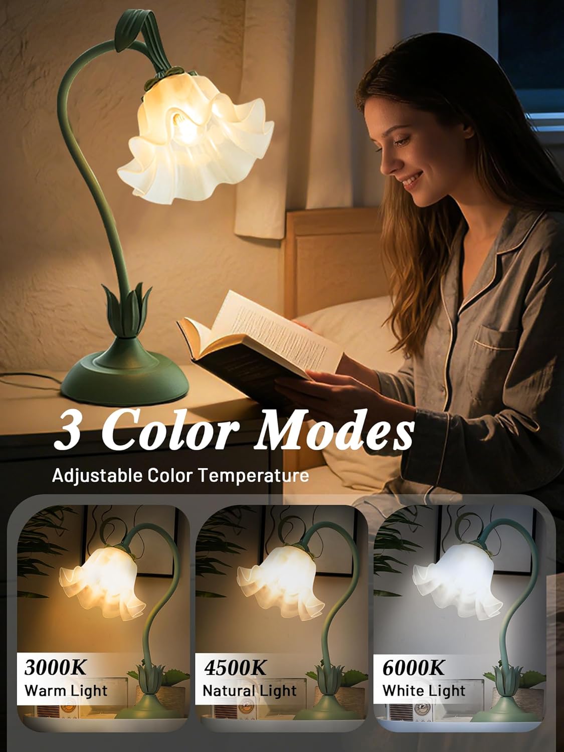 Vintage Green Bedside Lamp - View 2