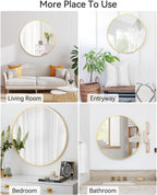 Round Farmhouse Black Wall Mirror — 30.1" - View 5