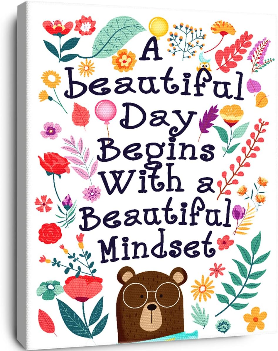Framed Pink Wall Decor — A Beautiful Day Begins Bear