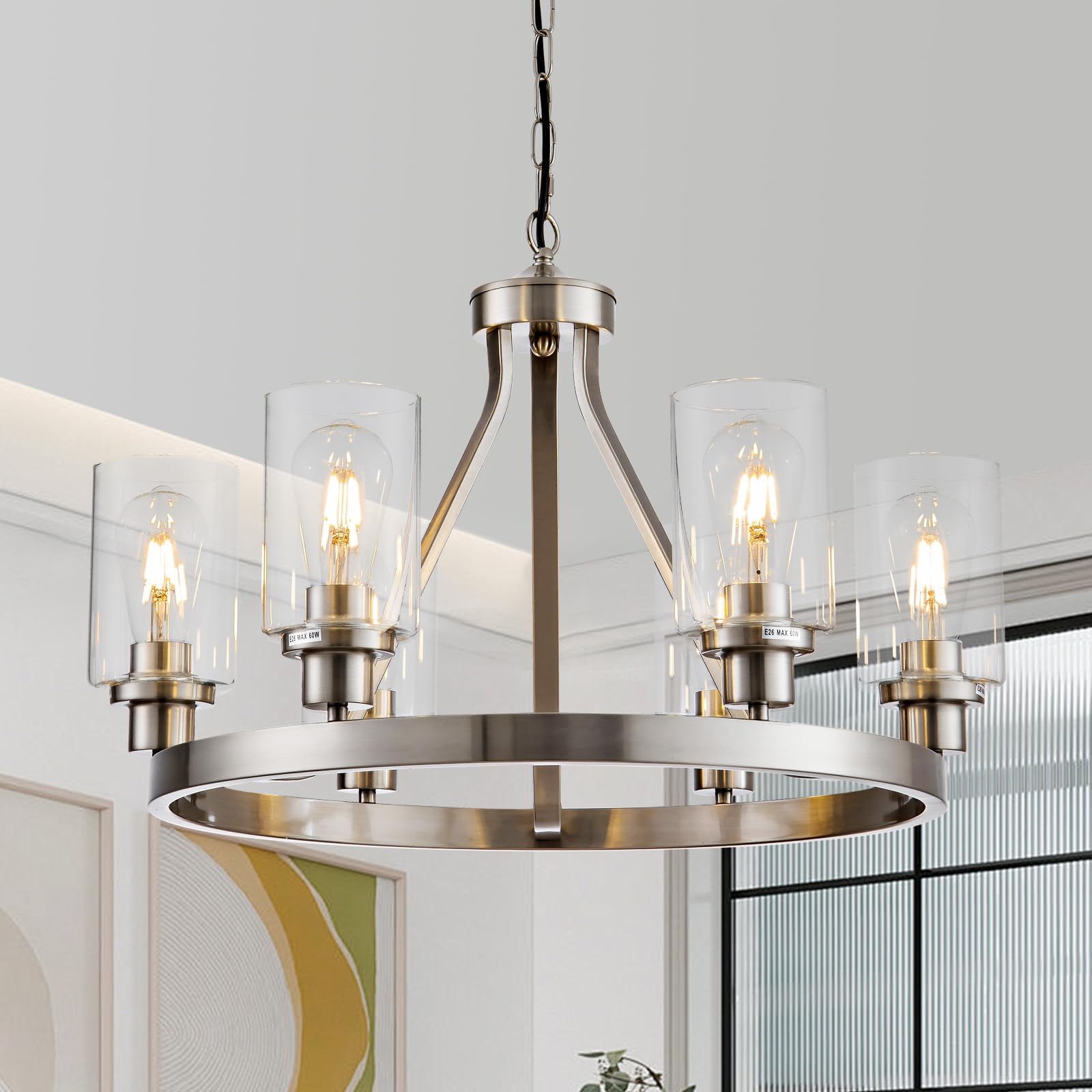 Adjustable Modern Black Chandelier — 6-Light