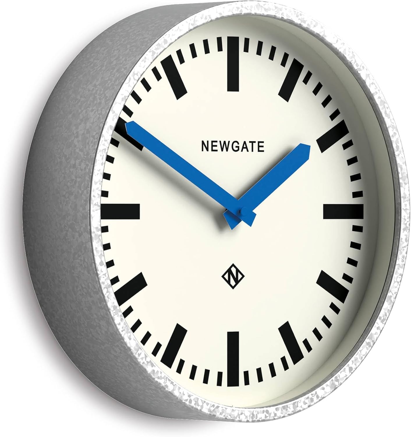 Vintage Mid-Century Black Wall Clock — 12" — Blue