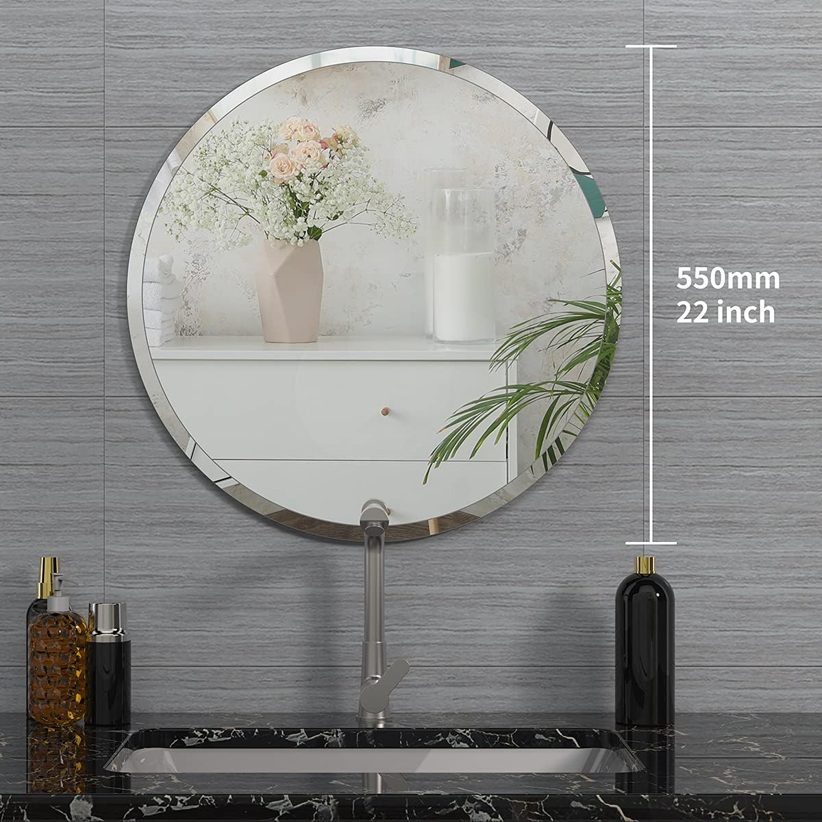 Beveled Glass Wall Mirror — 0.6" - View 2