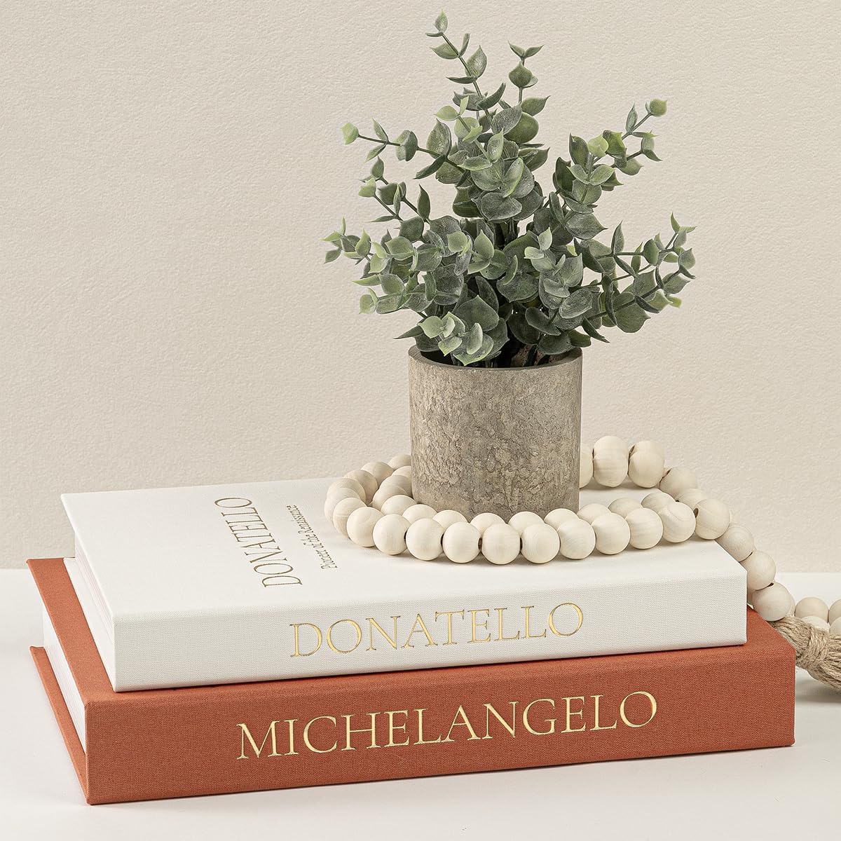 Linen Beige Storage Basket — Set of 2 — Beige-Terracotta