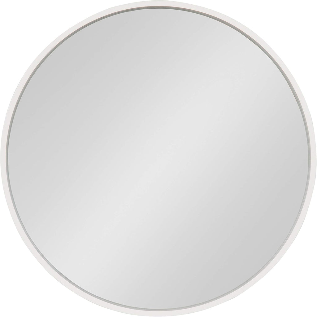Round Modern Wood Wall Mirror — 25.6" - View 2