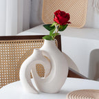 Round Boho Beige Vase Set — Set of 2 - View 3