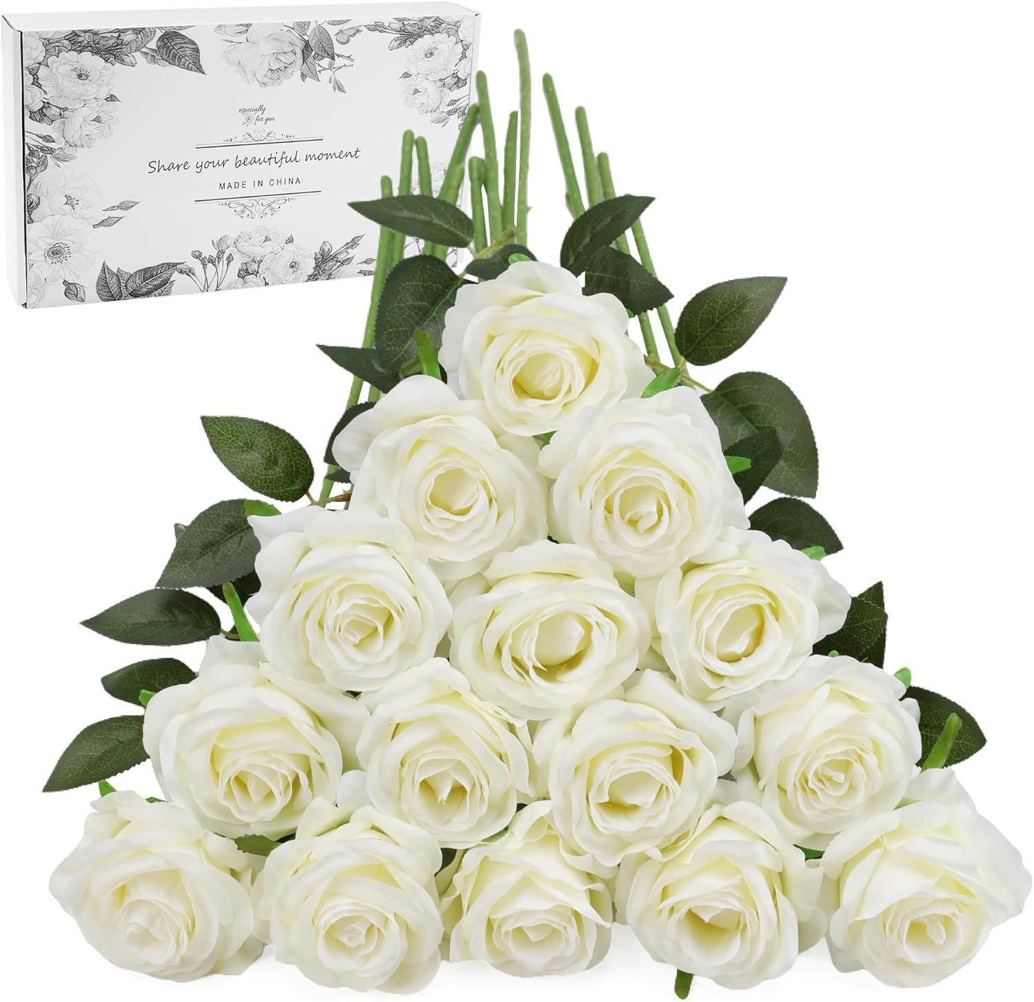 Black Artificial Flowers — White