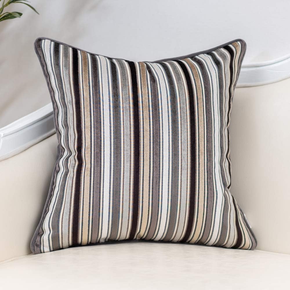Velvet Boho Beige Throw Pillow Cover — 20" — Grey