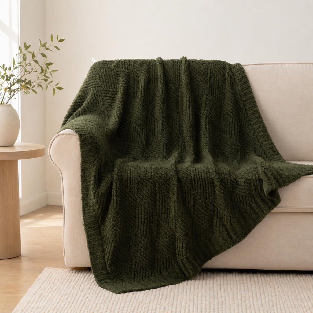 Knit Beige Throw Pillow — 50" - View 9