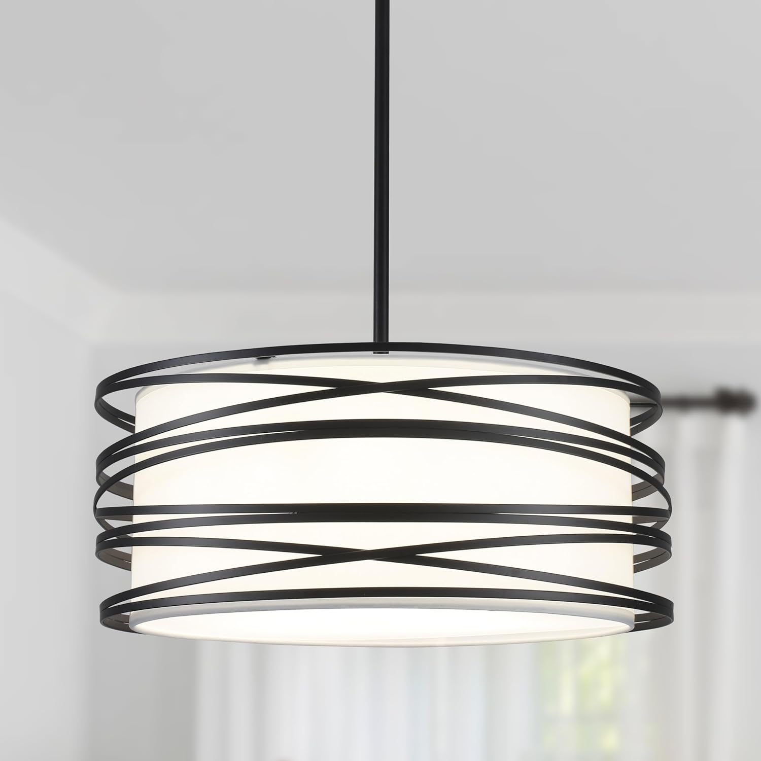 Farmhouse Black Chandelier — 3-Light — Black