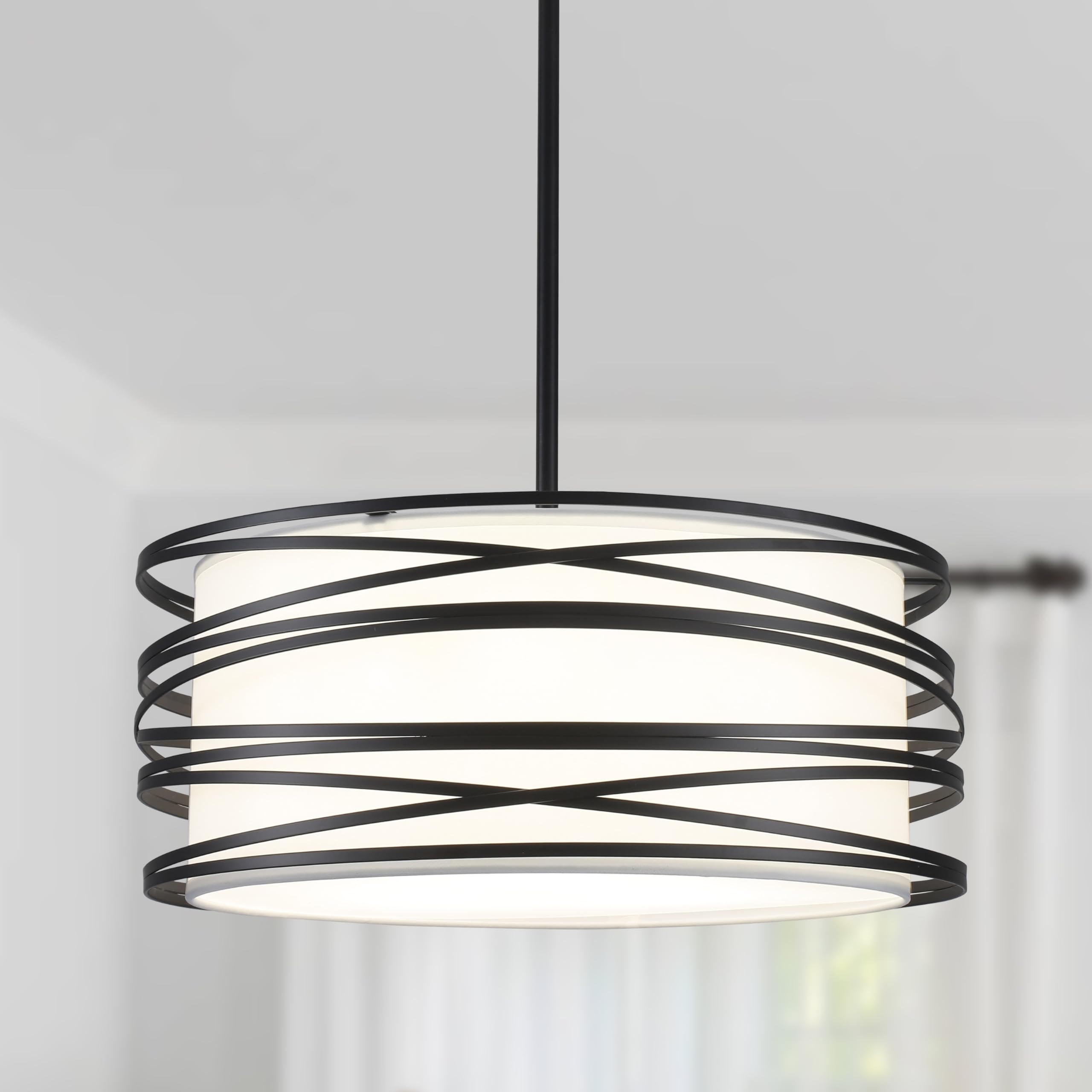 Farmhouse Black Chandelier — 3-Light