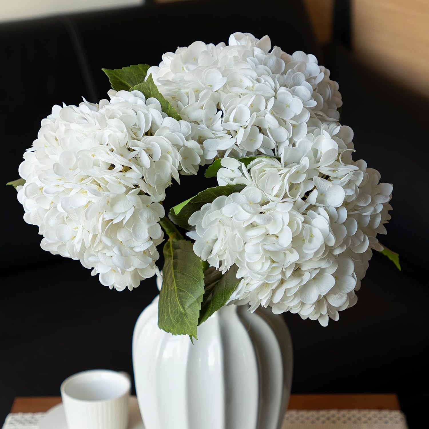 Blue Artificial Flowers — 22" — White
