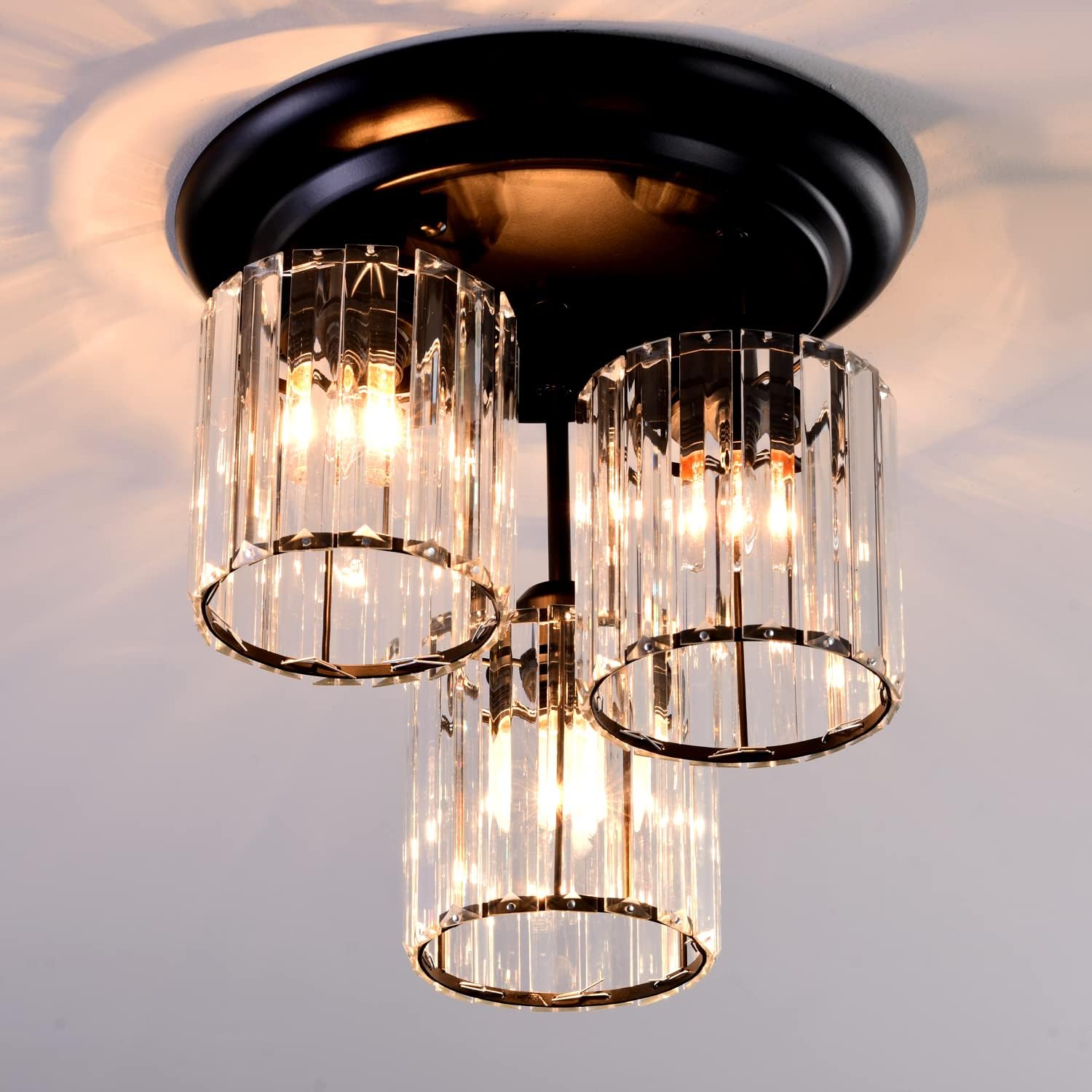 Luxe Black Chandelier — 7.7" — 08-11.8"xh11.4"-black