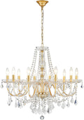 Adjustable Luxe Black Chandelier — 27" — Gold