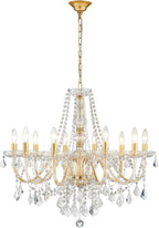Adjustable Luxe Black Chandelier — 27" — Gold