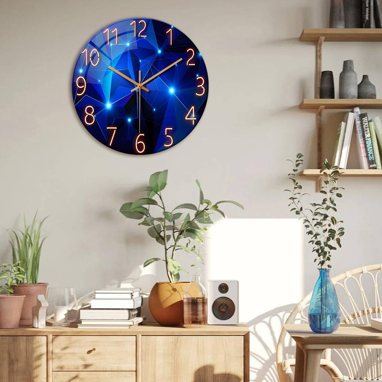 Battery Operated Black Wall Clock — 12" - View 4