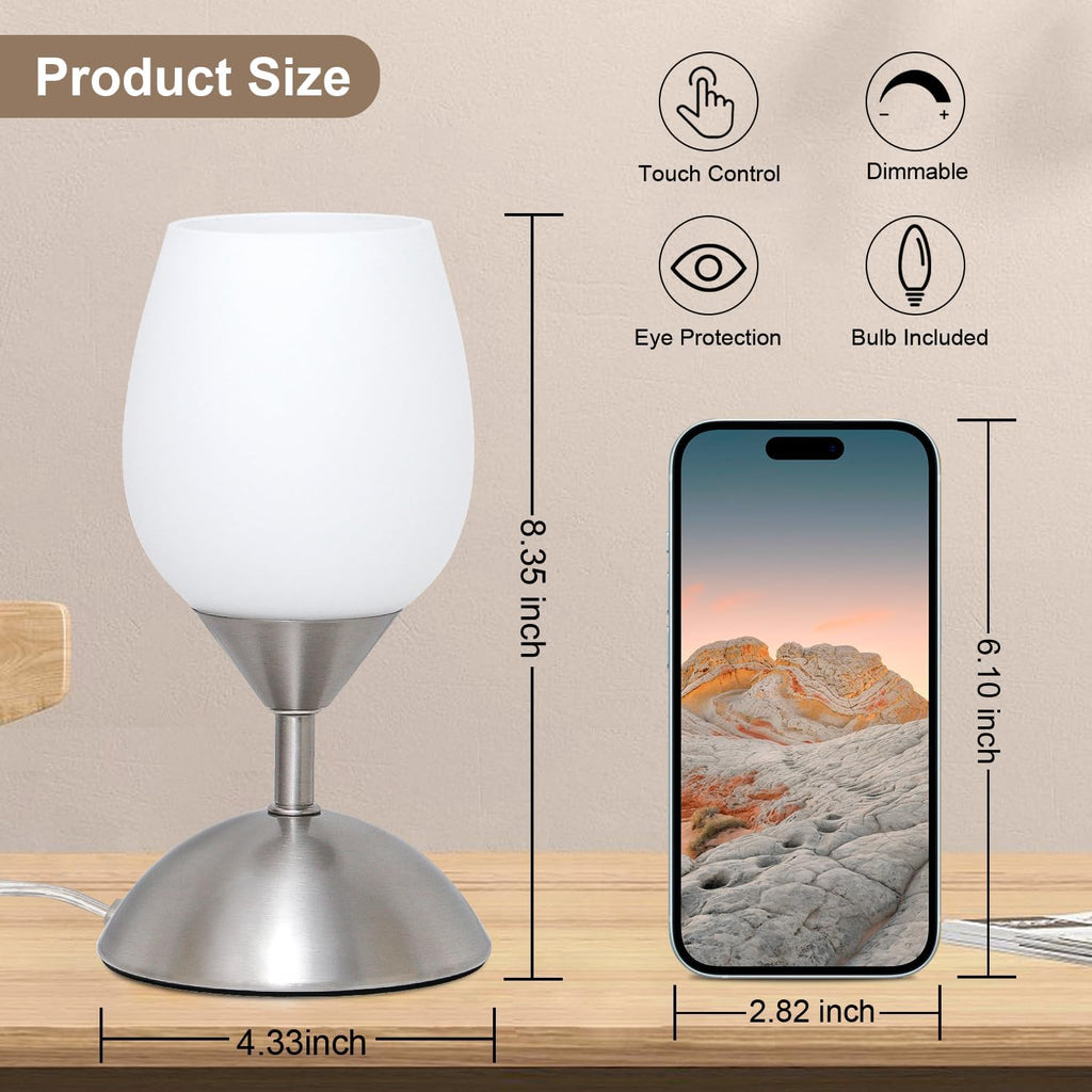 Dimmable Black Bedside Lamp - View 3