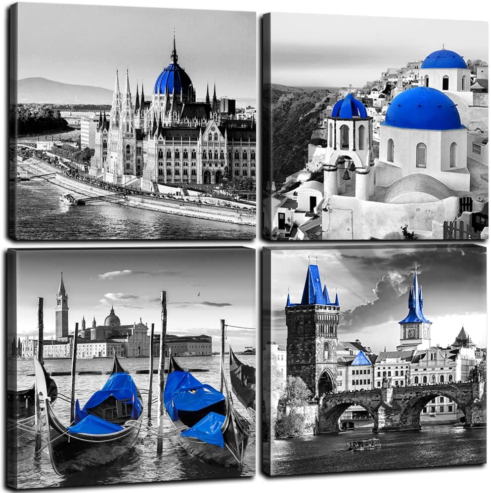 Framed Modern Black Canvas Wall Art — 24" — 12"l X 12"w