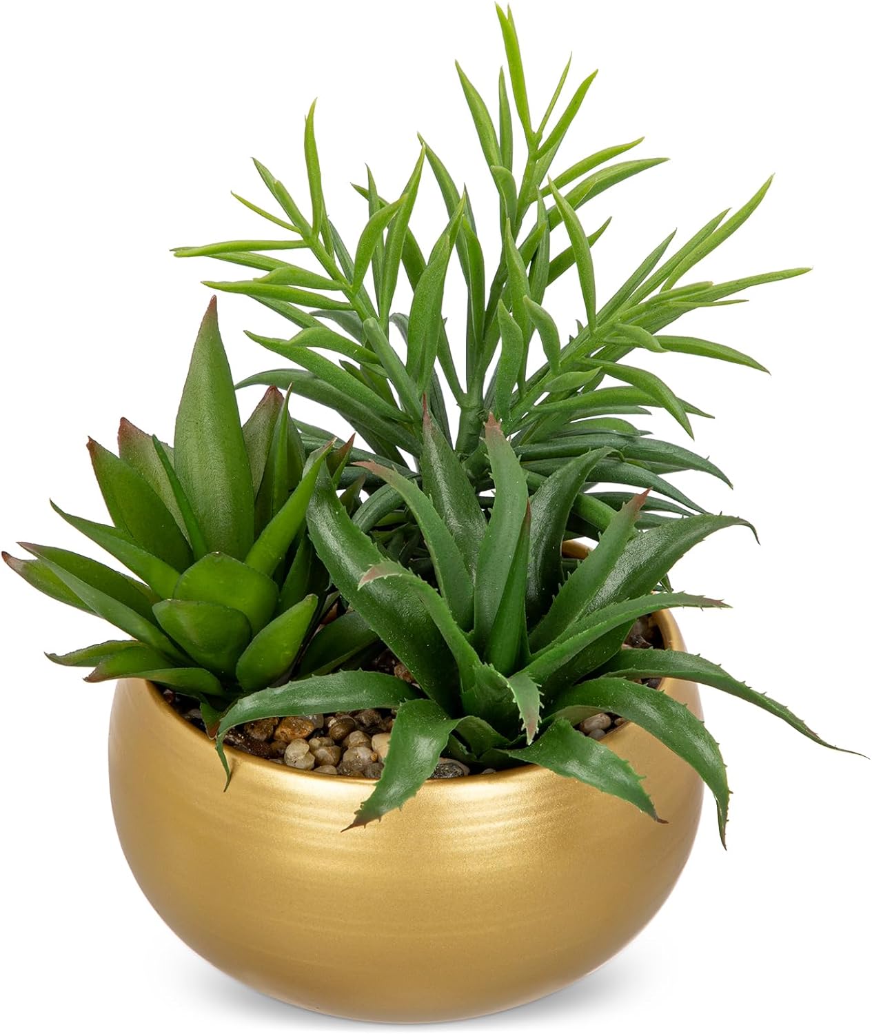 Black Faux Succulent — Gold#1