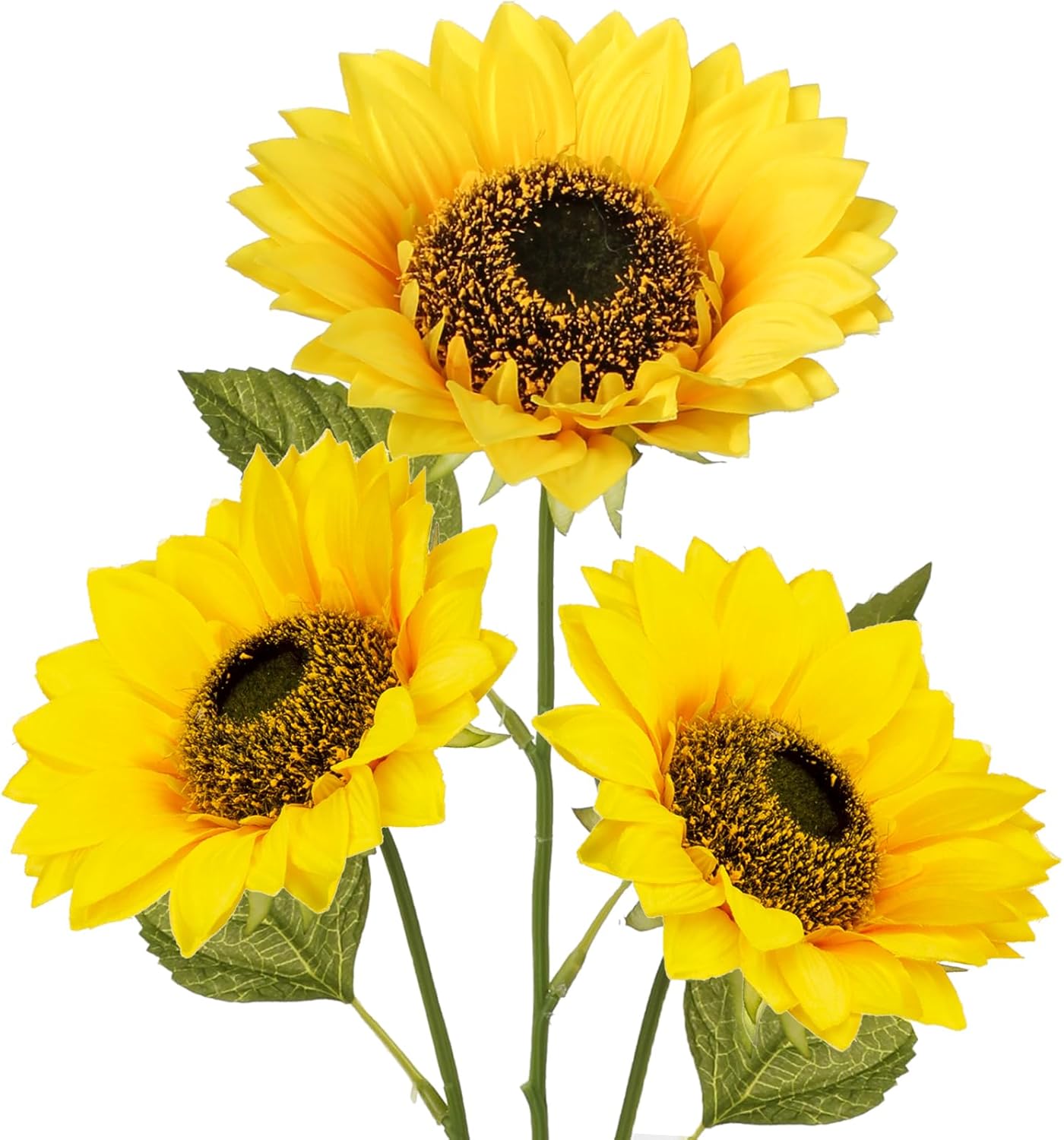 Fabric Artificial Flowers — 8" — 6+7" 3p