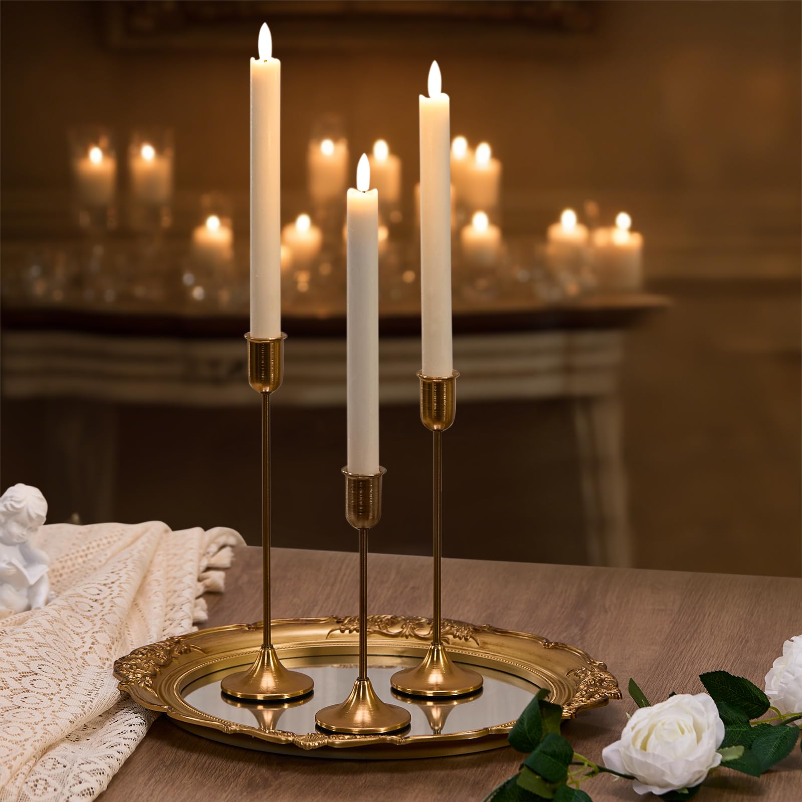 Vintage Luxe Black Candle — Set of 3
