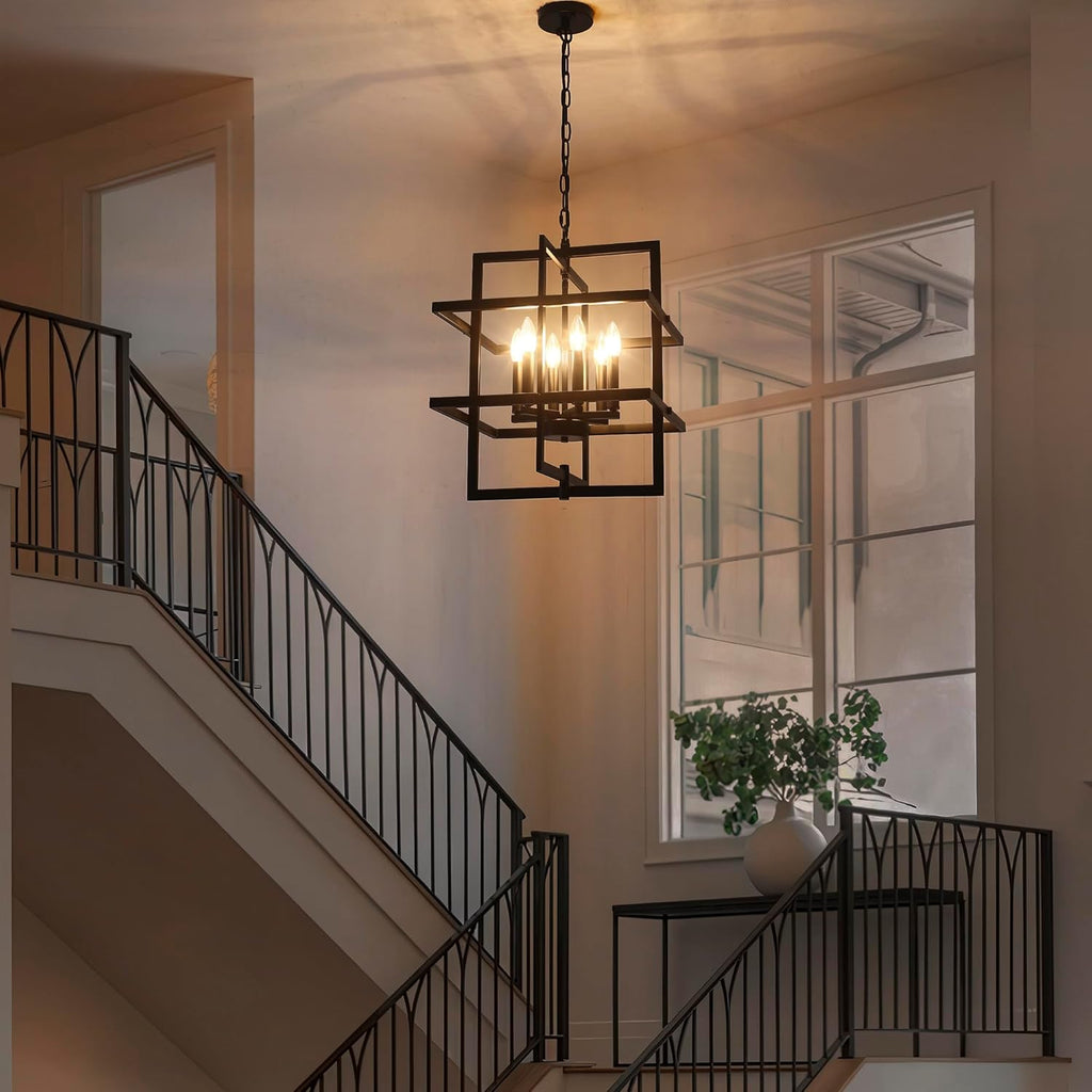 Farmhouse Black Chandelier — 6-Light - View 2