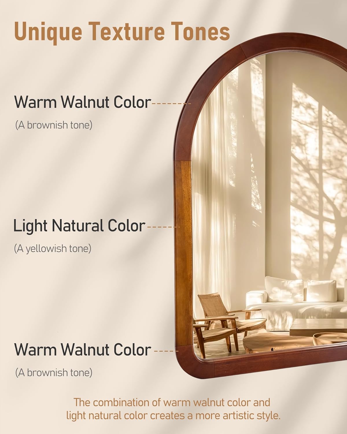 Round Farmhouse Brown Wall Mirror — 30" - View 7