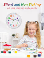 Battery Operated Farmhouse White Wall Clock — 10" - View 2