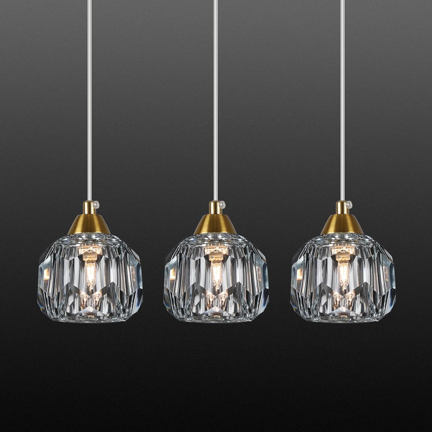 Luxe Black Chandelier — 14-Light — Brass