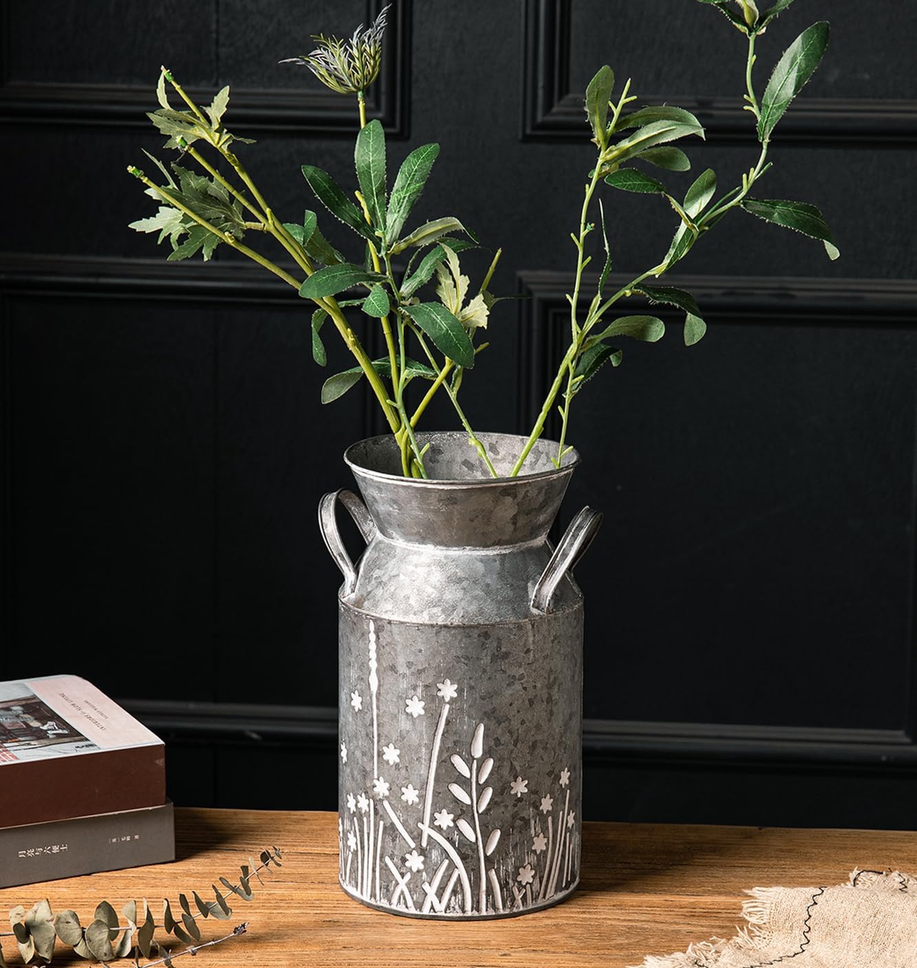 Vintage Farmhouse Metal Vase - View 4