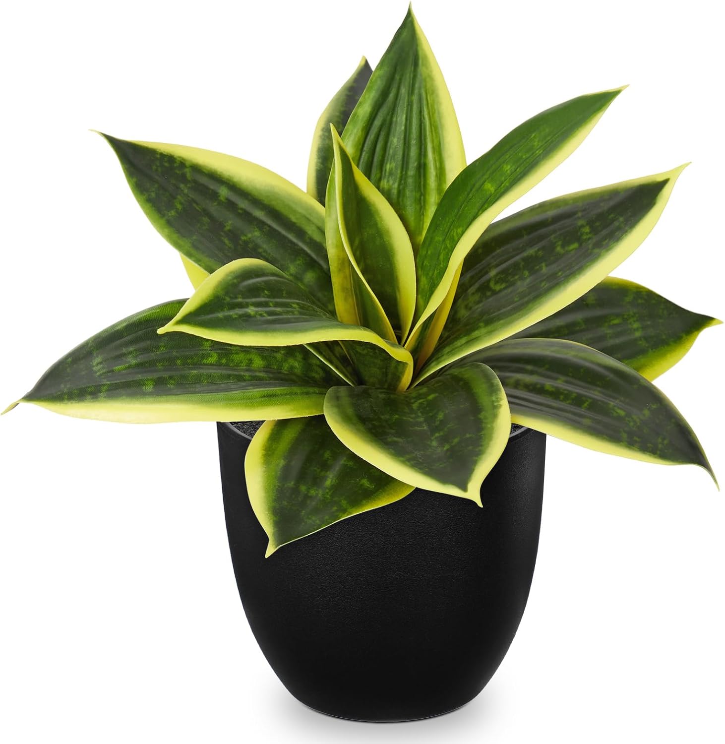 Modern Black Artificial Plant — 9" — Green #2-black Pot