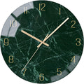 Battery Operated Black Wall Clock — 12" — Dark Green