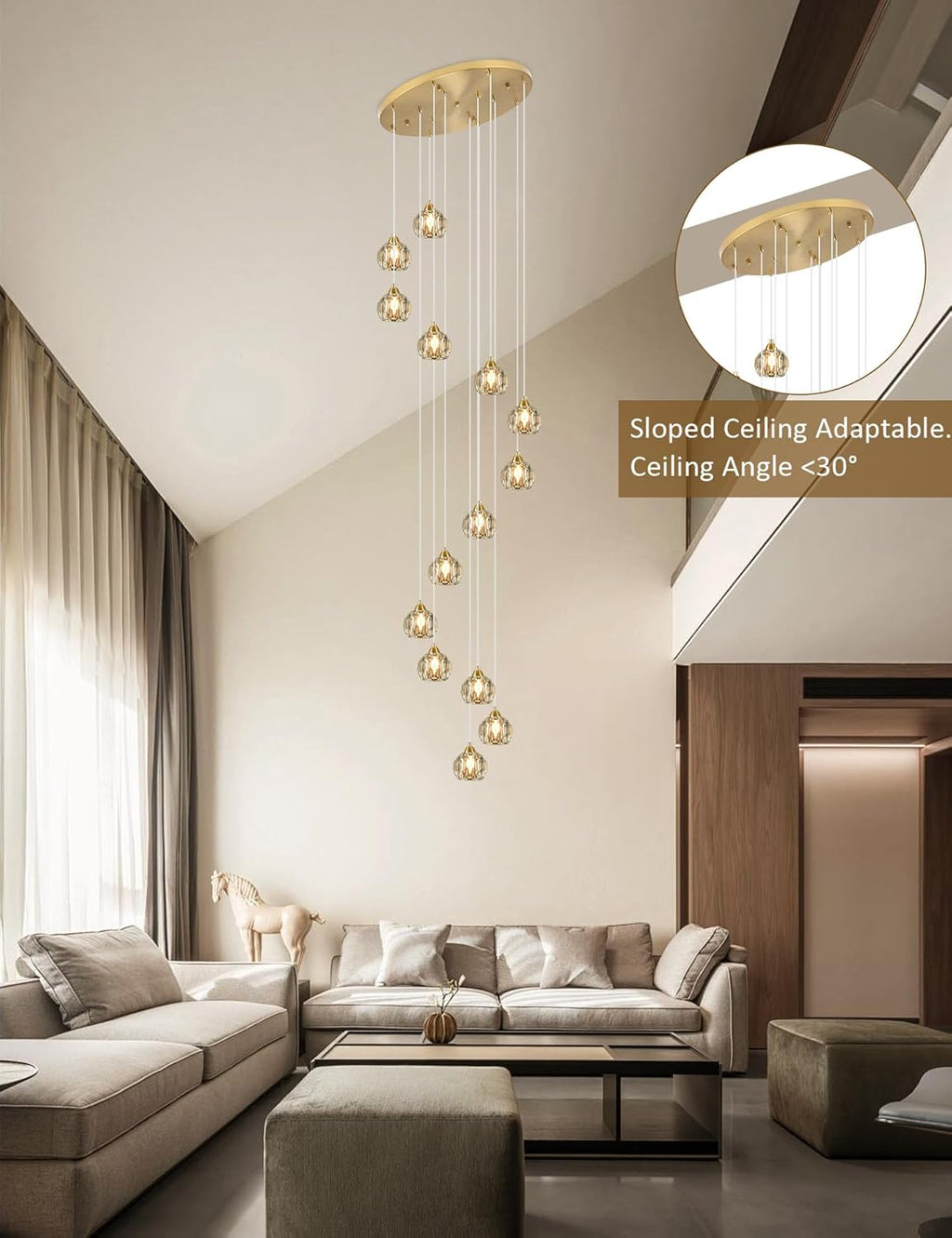 Luxe Black Chandelier — 14-Light - View 3