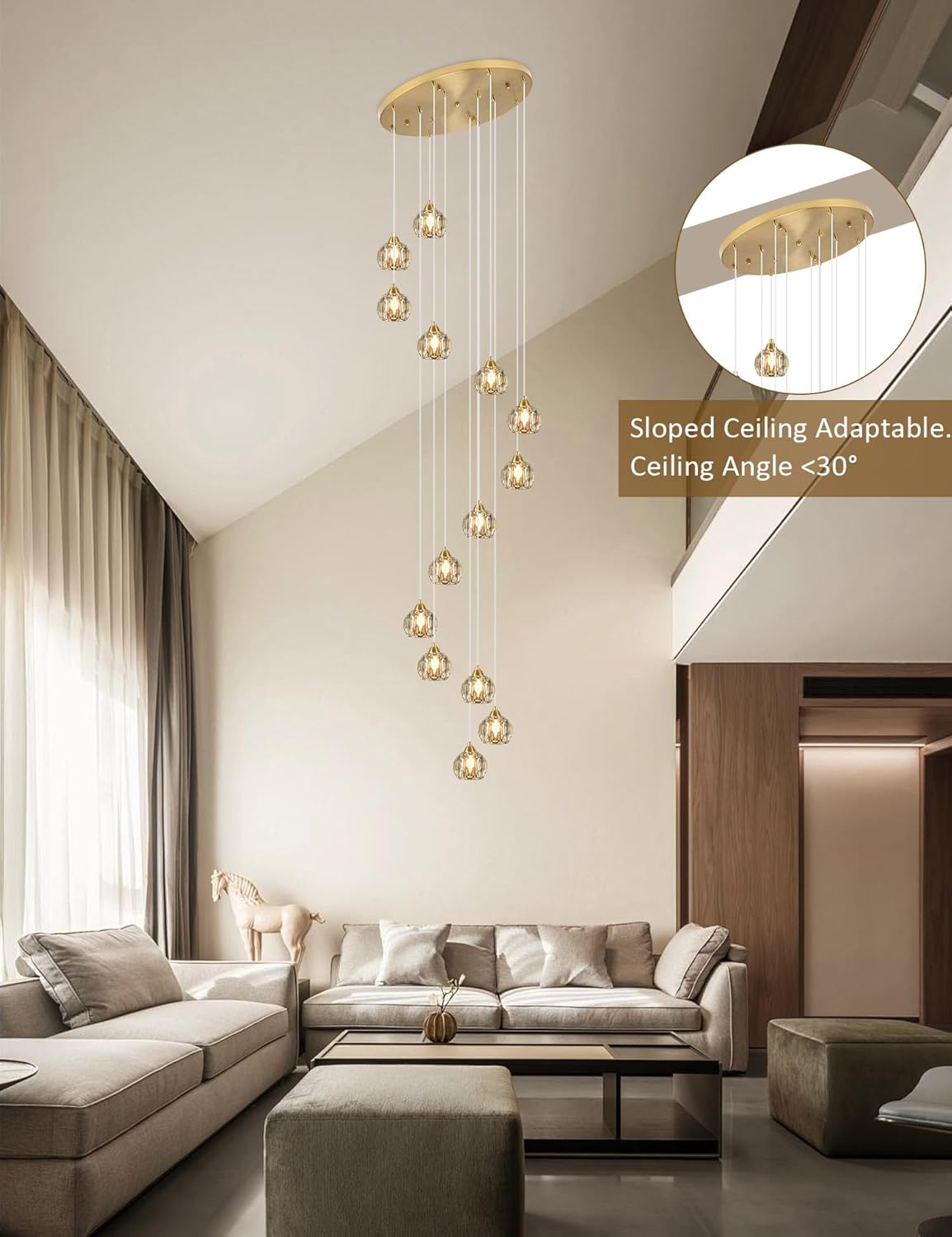 Luxe Black Chandelier — 14-Light - View 3