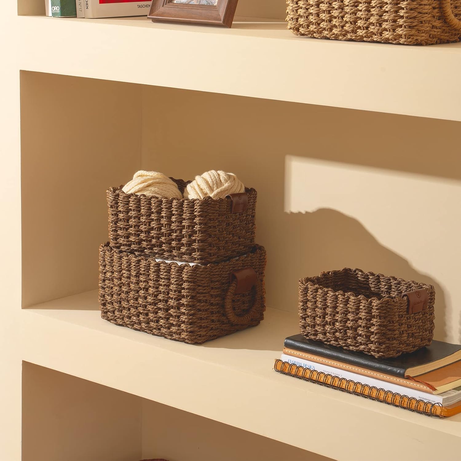 Boho Black Storage Basket — Set of 3 - View 2