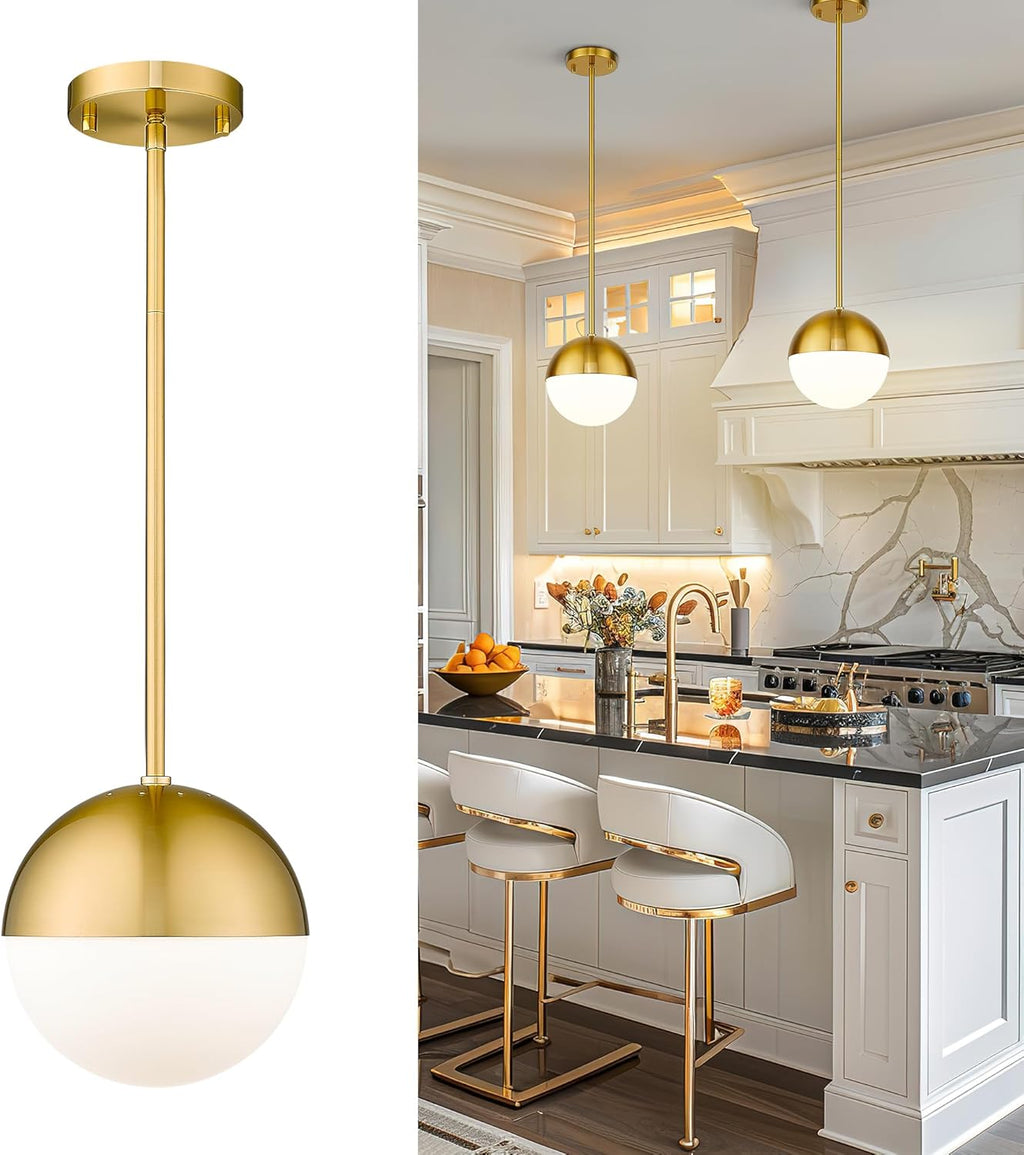 Adjustable Luxe Black Pendant Light — 6" — Gold