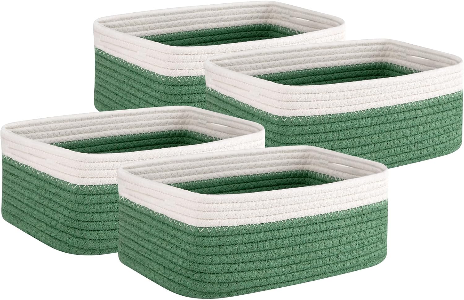 Black Storage Bin — 11.8" — Green/White