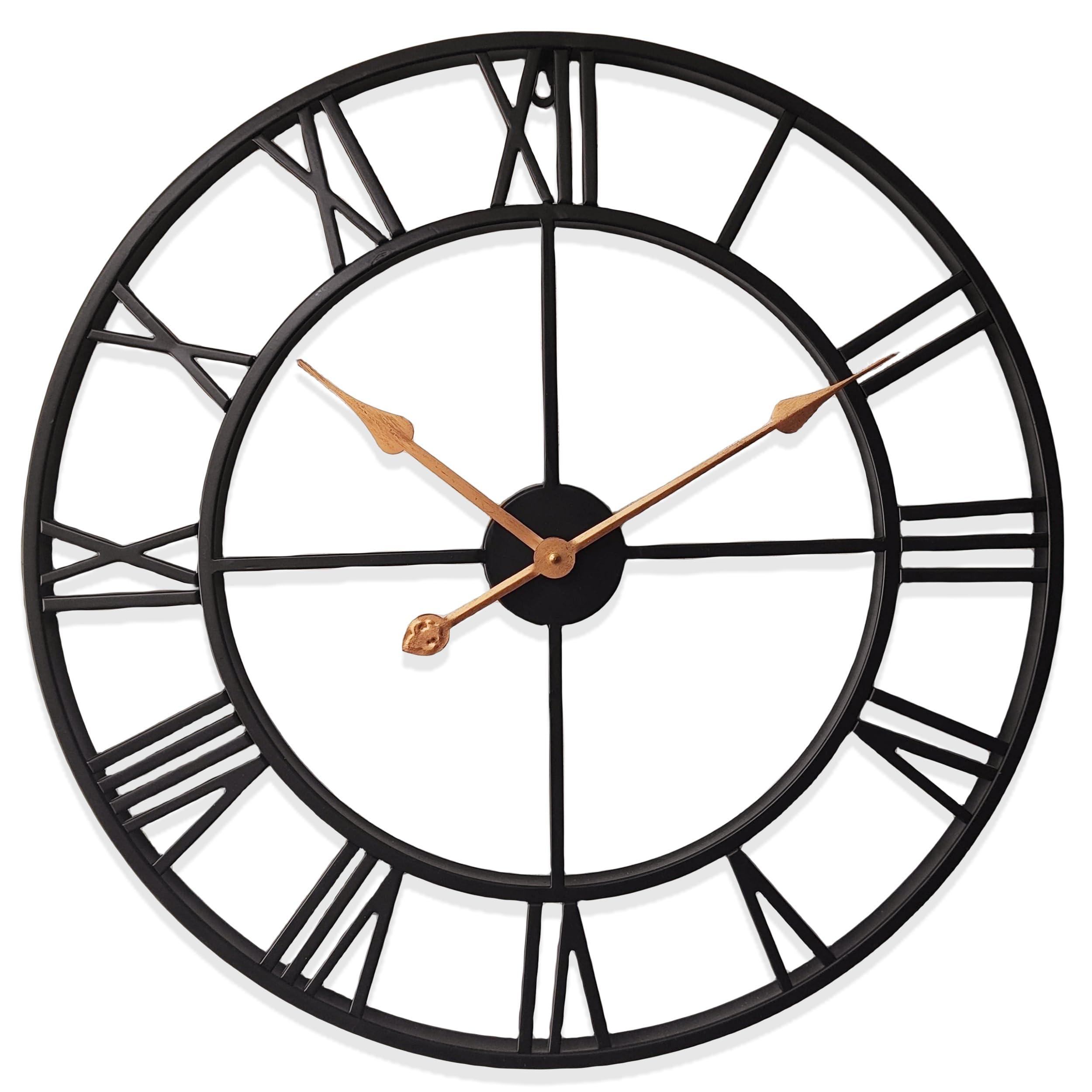 Oversized Farmhouse Black Clock — 30"