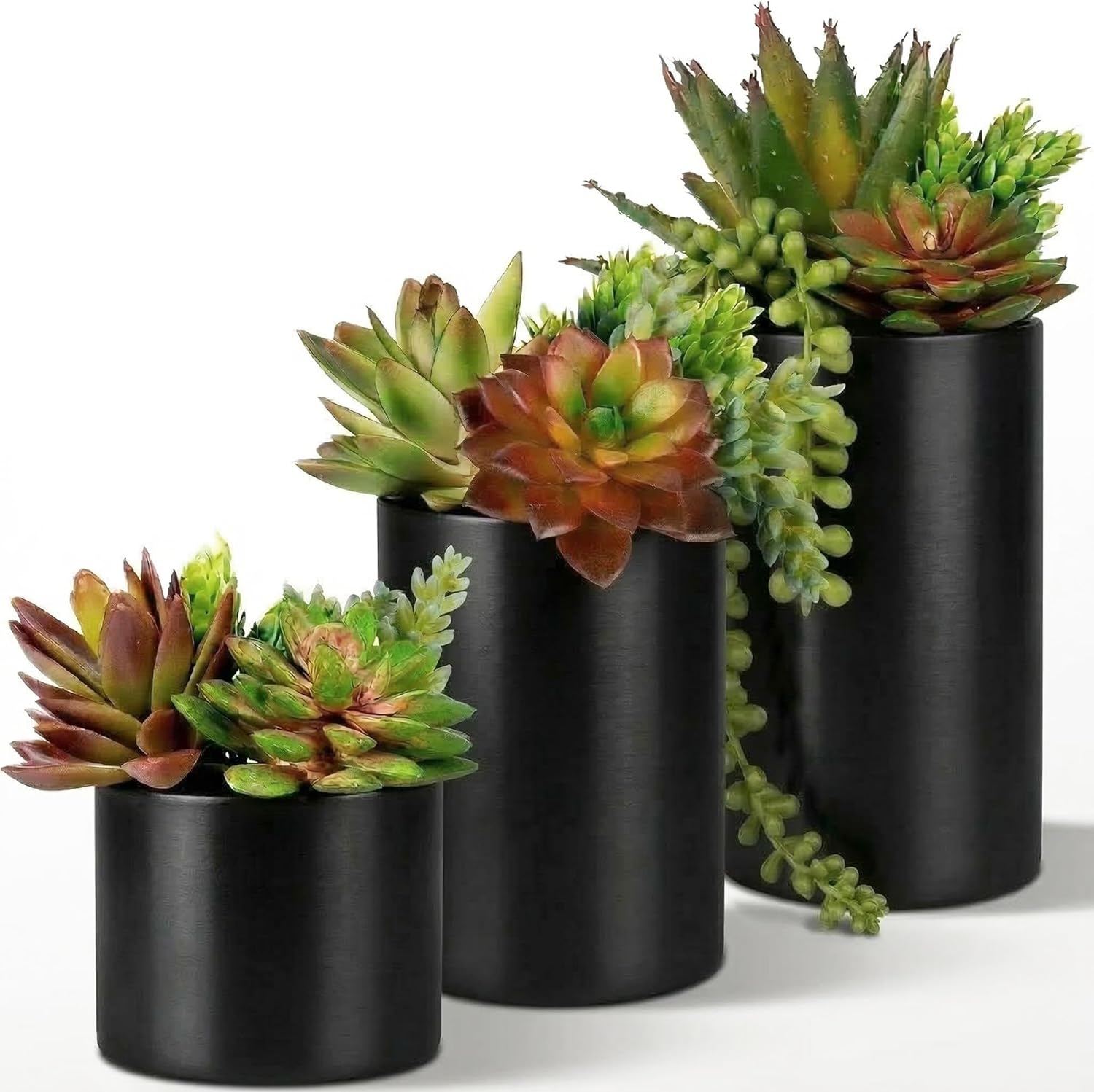 Round Ceramic Faux Succulent — 3 Pack Assorted