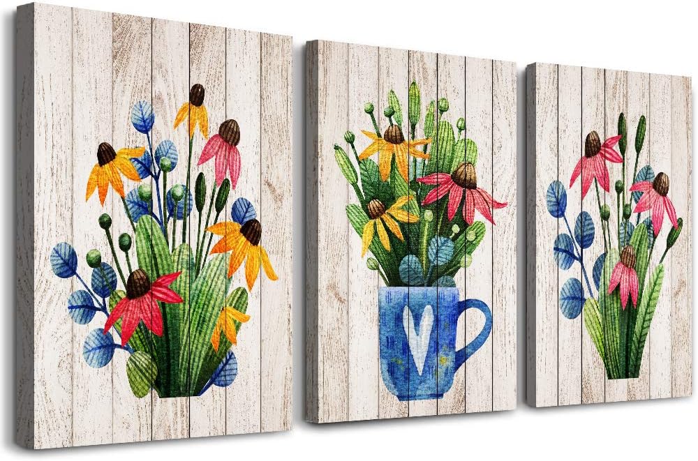 Boho Black Canvas Wall Art — 16" — 16x24inches*3pcs
