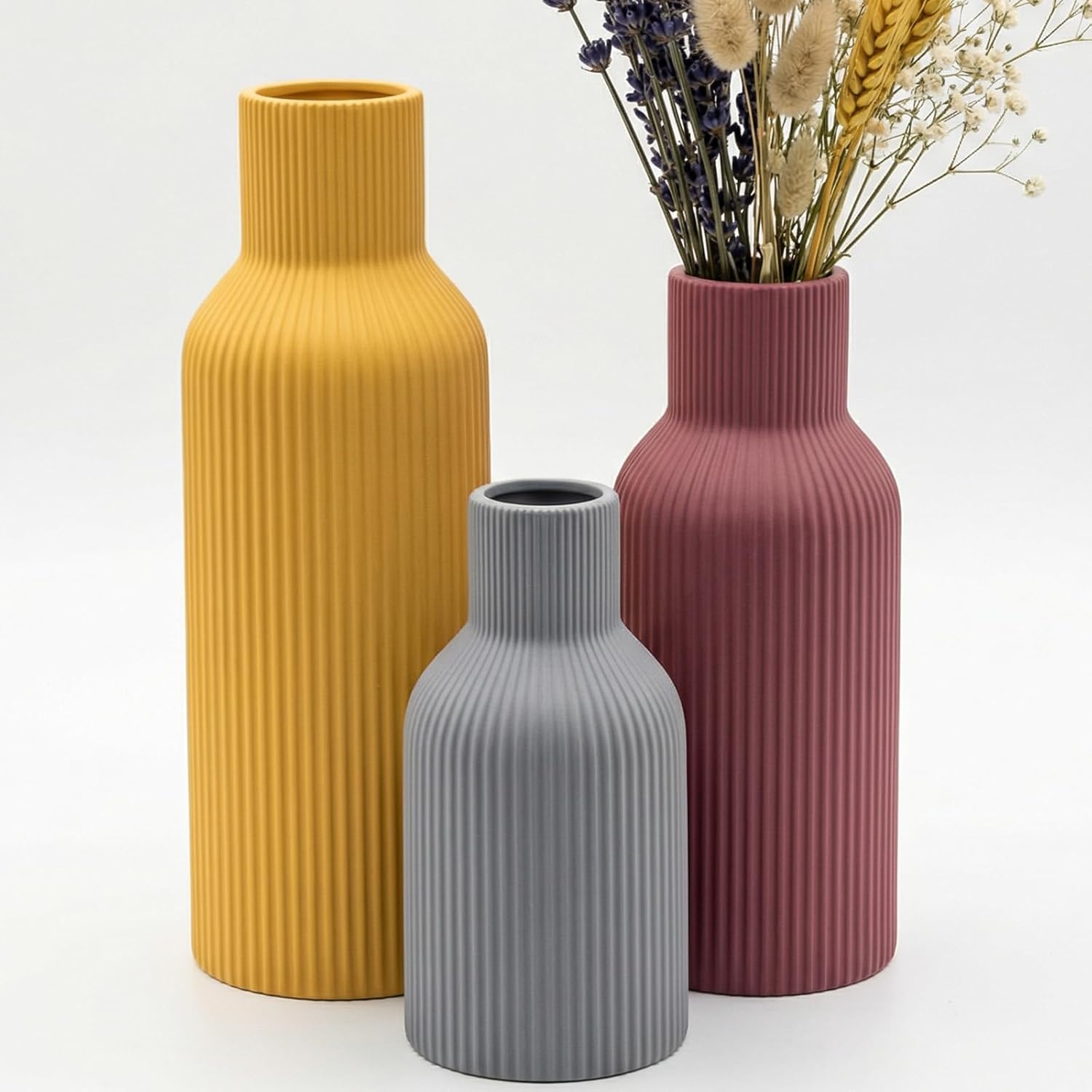 Modern Beige Flower Vase — Set of 3 — 3-piece-set