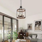 Farmhouse Black Chandelier — 4-Light - View 8